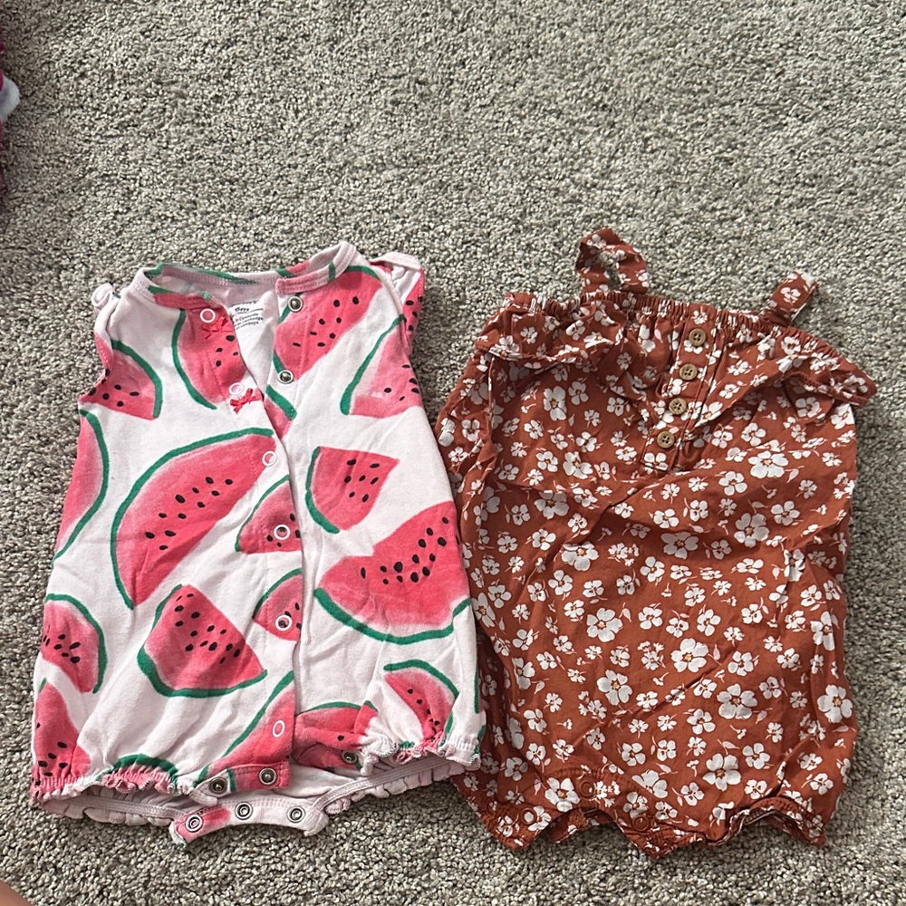 Carter’s baby girl 6m bubble romper bundle